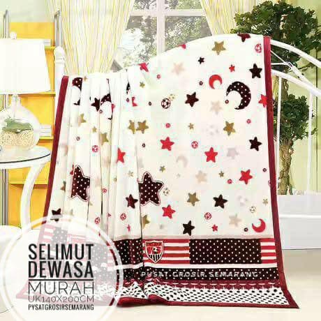 Selimut Dewasa Murah MORIA Abstrak Leaf Polkadot Flower Bvrbery Reindeer Could Moon Star Awan Rusa-Colorful Star