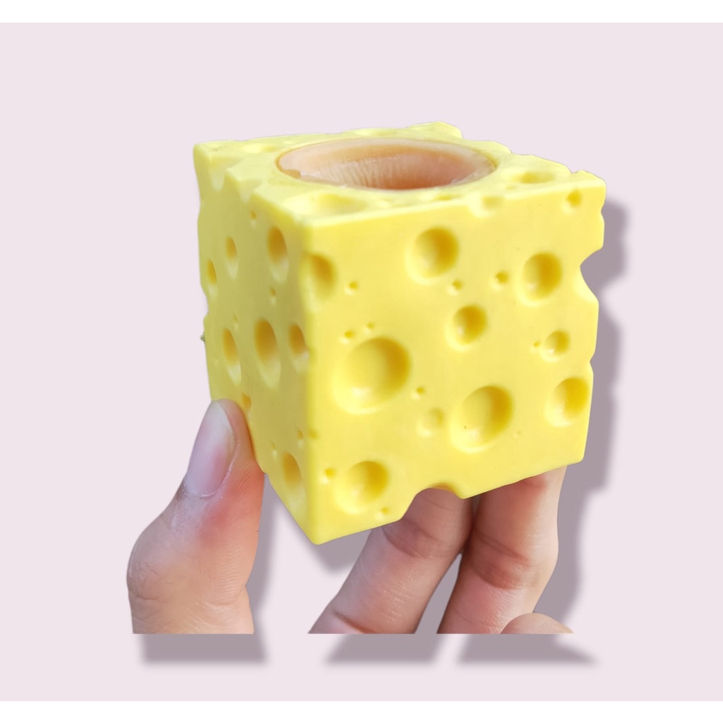 Mainan Pop it Squishy Karet Silikon / Mainan tikus Keju Lucu Remasan / Mainan Penghilang Stres dan Gelisah-2