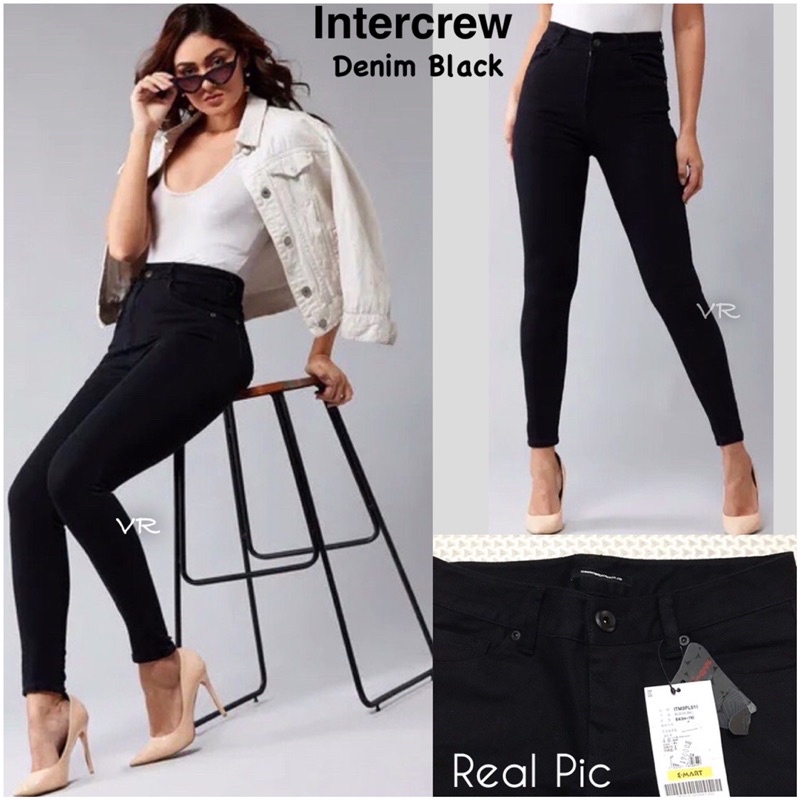 Loft / Intercrew / Denim Black Modern Skinny Jeans Remaja - Dewasa