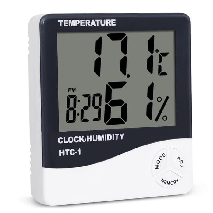 TERMOMETER HYGROMETER RUANG DIGITAL JAM THERMOMETER IN OUT HTC-1