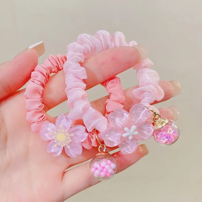 BAJUKIDDIE SCRUNCHIE FLOWER KARET RAMBUT ALA JEPANG KOREA AKSESORIS FASHION CEPOL PONYTAIL LUCU