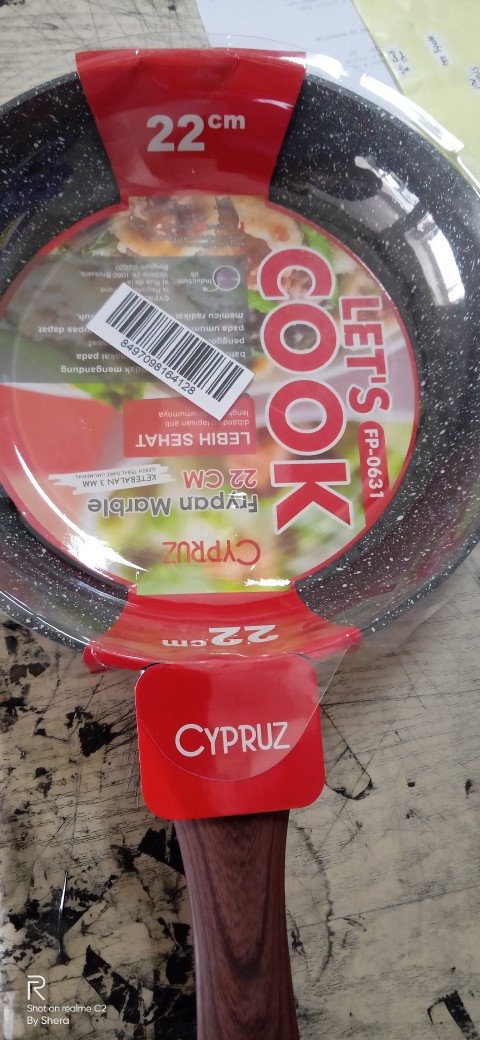 Cypruz Fry Pan Induksi Marble Series 22cm Fp-0631