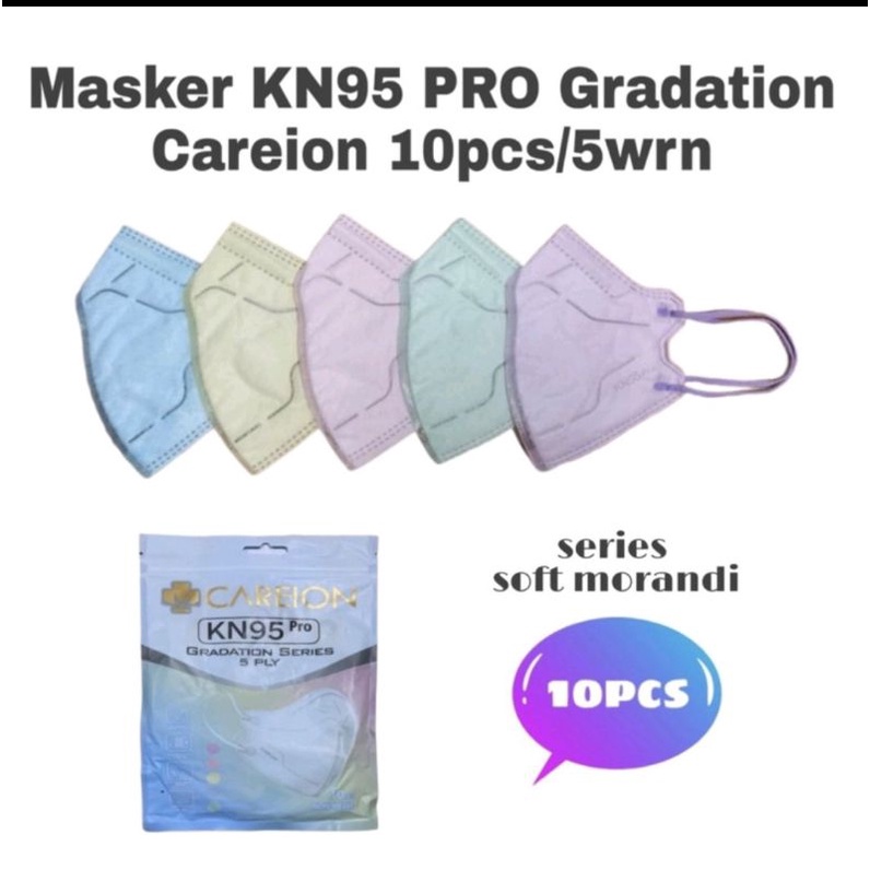 Masker KN95 Pro Careion Gradation mix 5 warna/ Morandi