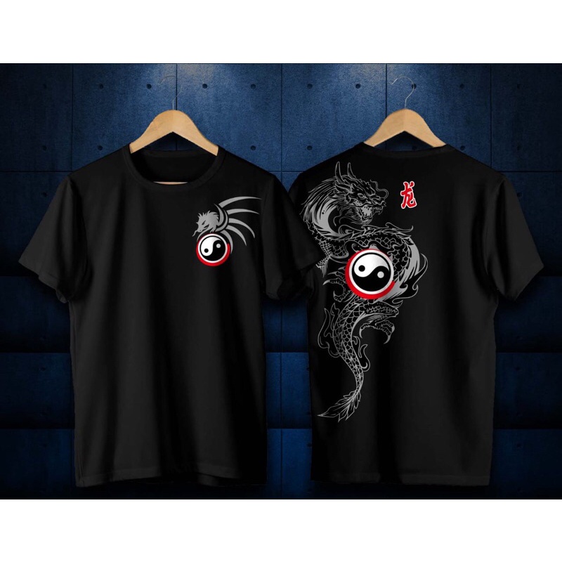 Kaos Pria Yin Yang Naga Jepang-Kaos Pria Jepang -Kaos distro Jepang