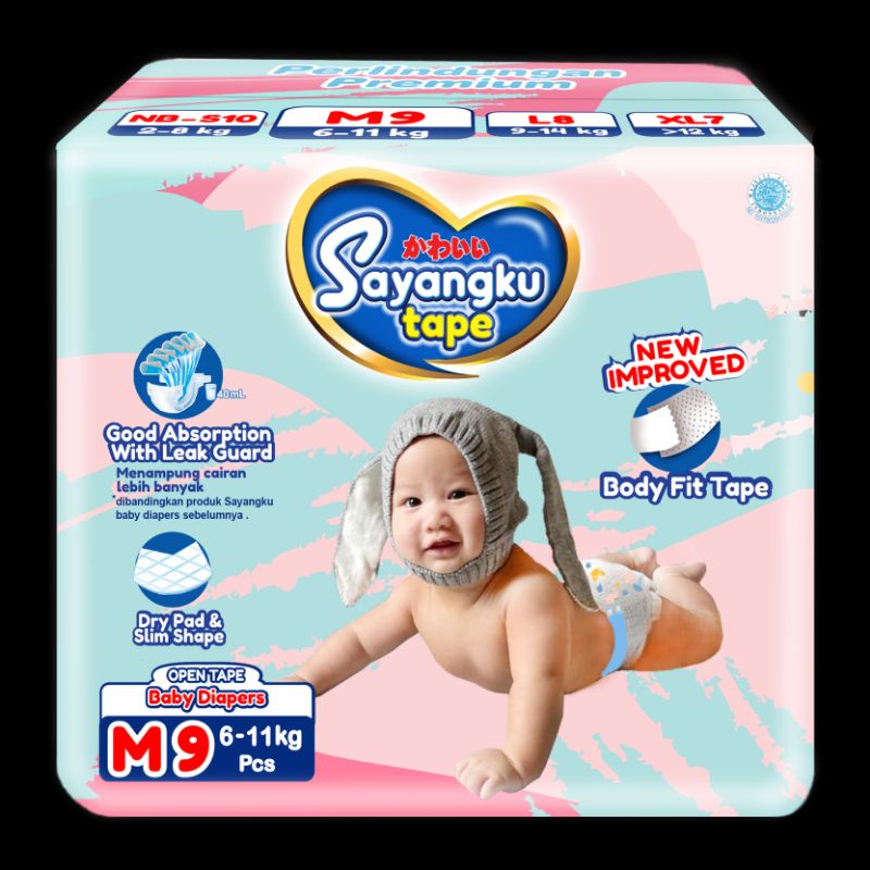 Sayangku Tape Baby Diapers M-9