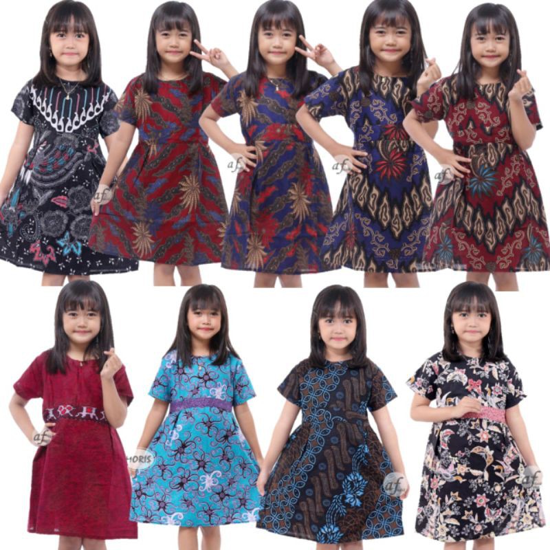 Dress batik Anak 2 sampai 10 Tahun - Baju batik Anak Perempuan Harga Grosir