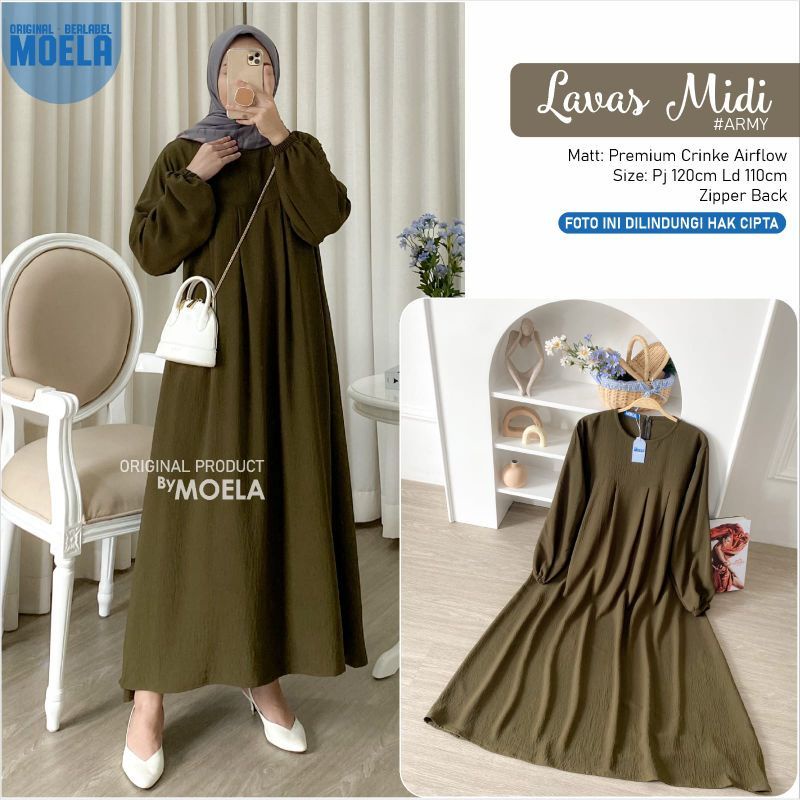 Lavas Midi Ori Moela Premium Crinkle Airflow | Dress Polos