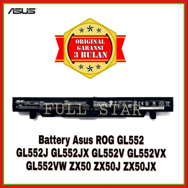 Baterai Original Asus ROG GL552 GL552V GL552VX GL552VW GL552J GL552JX ZX50 ZX50J ZX50JX A41N1424