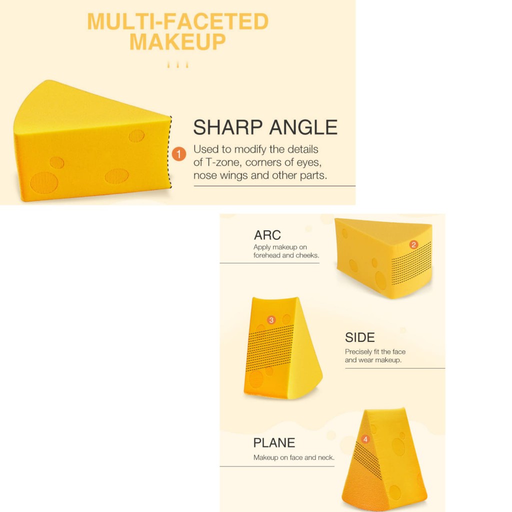 SPONS BEDAK SPONGE PUFF FOUNDATION O TWO O ORIGINAL LA100Y1 CHEESE  BEAUTY BLENDER ALAT MAKEUP TOOLS MURAH LEMBUT PROFESIONAL