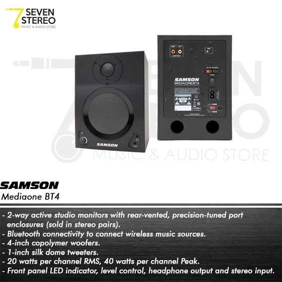 Samson Mediaone BT4 Active Studio Monitors with Bluetooth