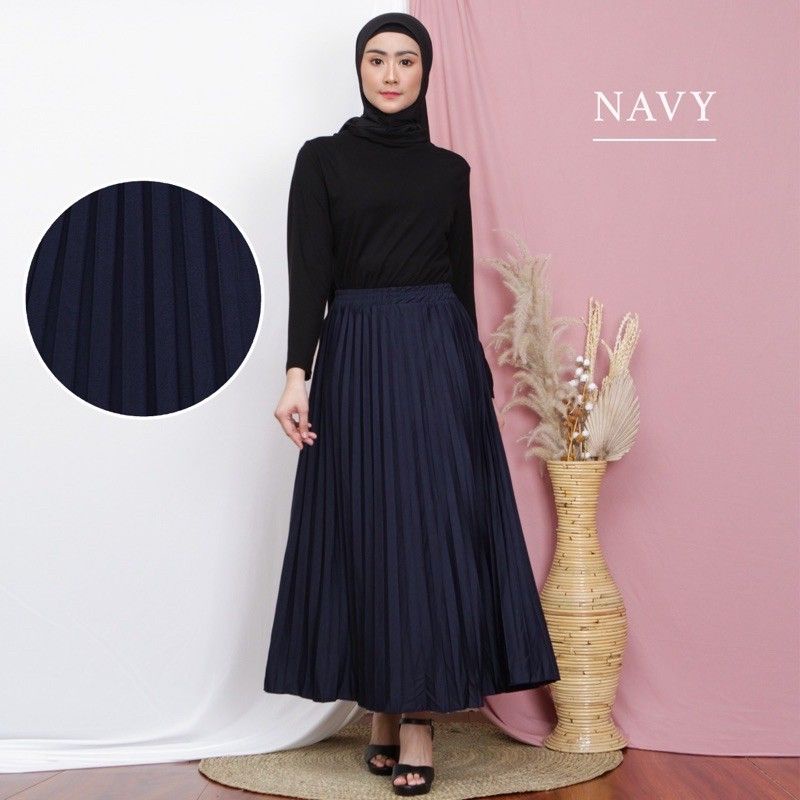 AM27 ROK PLISKET PREMIUM REMAJA DEWASA + JUMBO 110kg / ROK POLOS PAYUNG Pleated Skirt