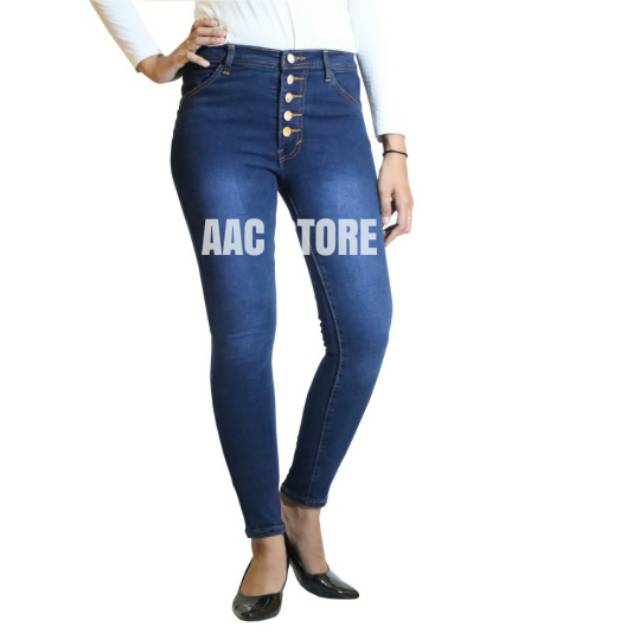 Celana Jeans Hight Waist Kancing 5