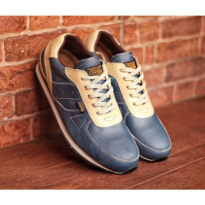 WOLF|100% KULIT ASLI SNEAKERS PRIA KASUAL SPORTY CEVANY JELLAL ORIGINAL CH1