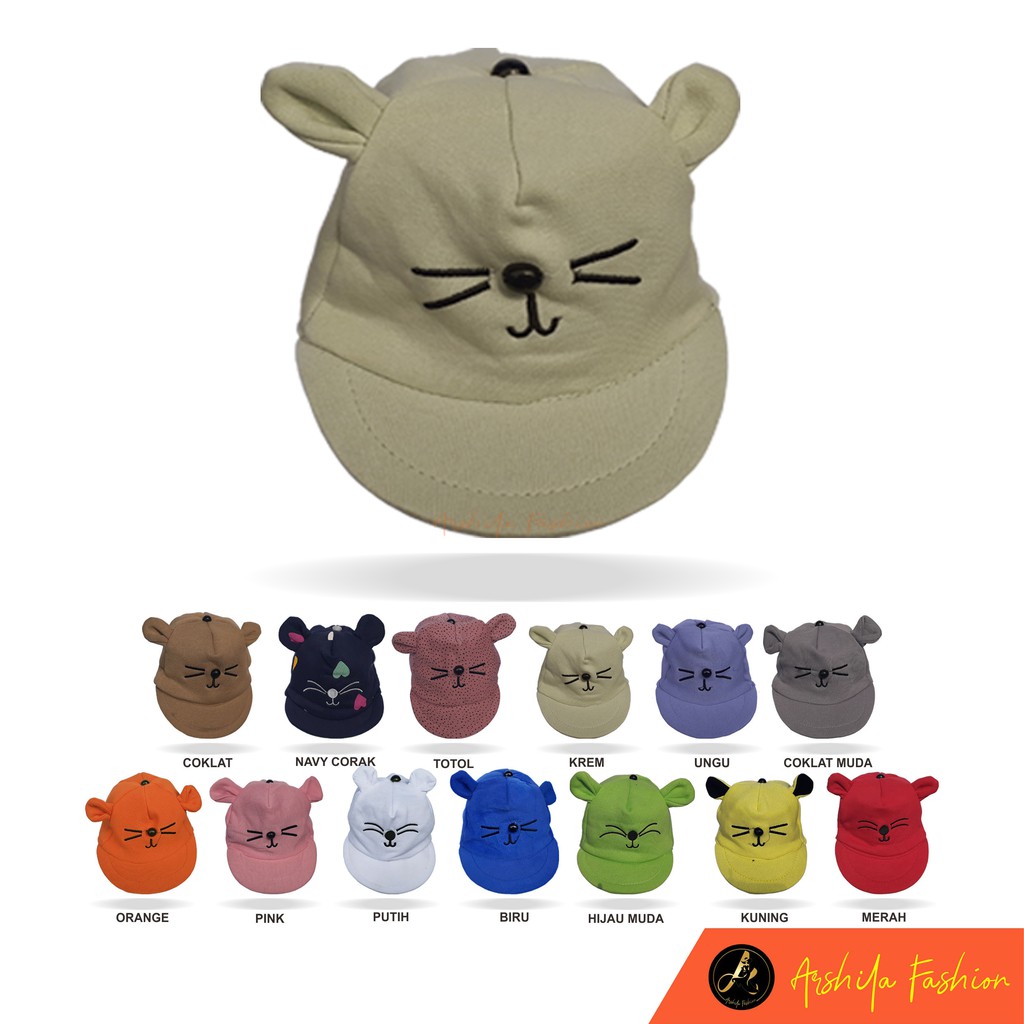 TERLARIS Topi Bayi Karakter Kucing / Topi Kucing Bayi /Hidayahshop