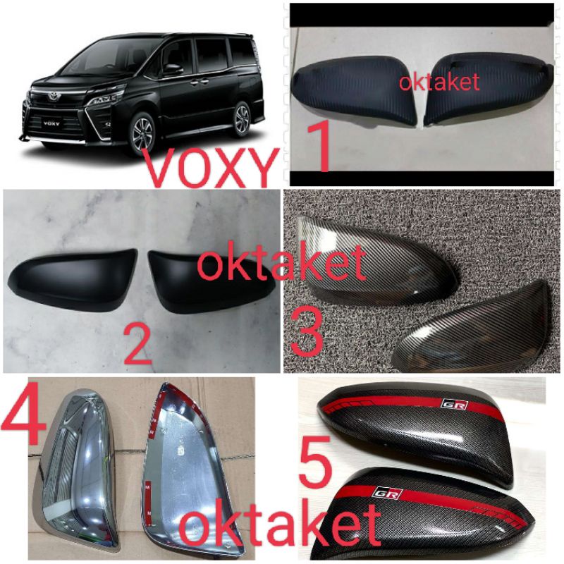 cover spion Toyota Voxy hitam Chrome Carbontivo Carbon Glossy Gr Sport