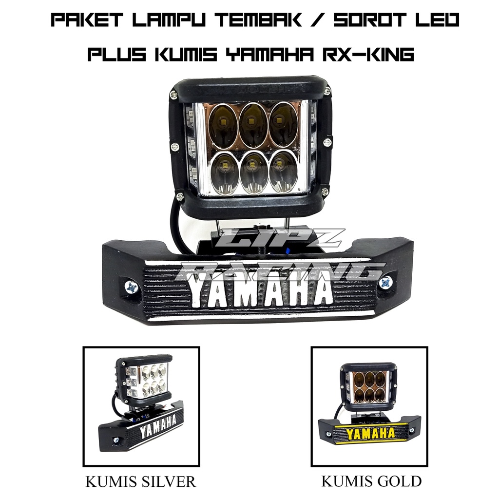 LAMPU TEMBAK / LAMPU SOROT LED MODEL CR-4611 + KUMIS YAMAHA UNTUK RX-KING SERIES