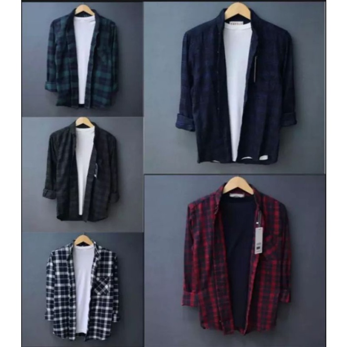 Jual Kemeja Flanel Pria Lengan Panjang Ukuran Distro Kualitas Premium