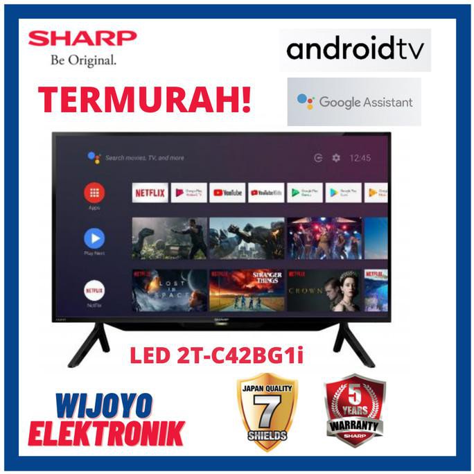 Ready&Siapkirim Tv Sharp Led 42'' 42Bg1 Android Tv Garansi Resmi & Termurah - No Bracket