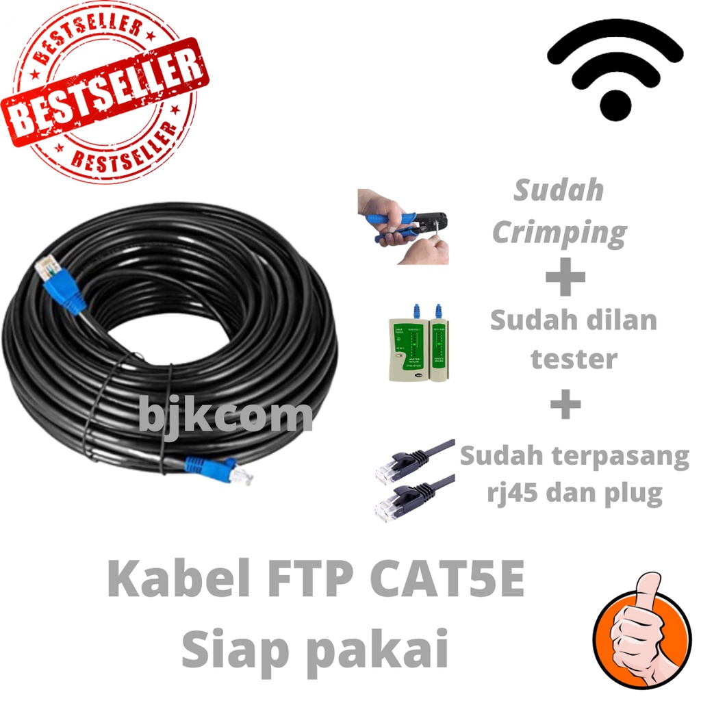 KABEL LAN 5 METER SIAP PAKAI (hitam)