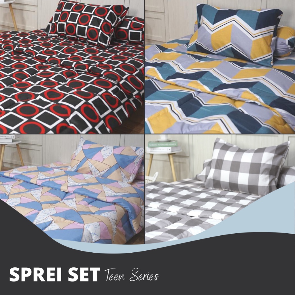 Sprei Set Sandy Collection Teen Series Motif Minimalis Kain Disperse Semua Ukuran