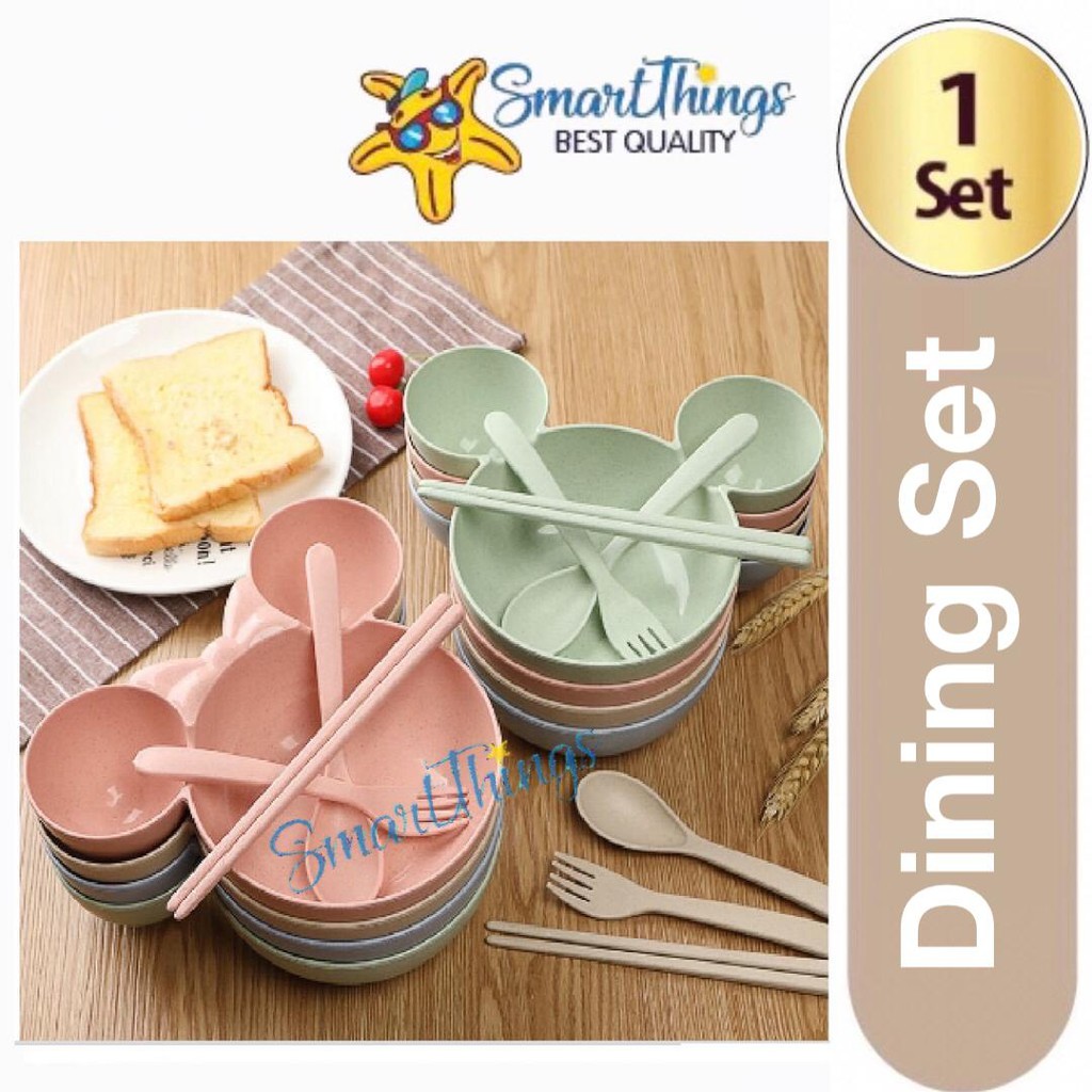 100% ORI - FREEMIR Mangkok Jerami Gandum Mickey Set Wheat Straw#05