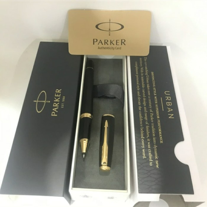 

Murah Pulpen Parker New Urban Matte Black Gt Roller Ball Klip Emas Original Trendi