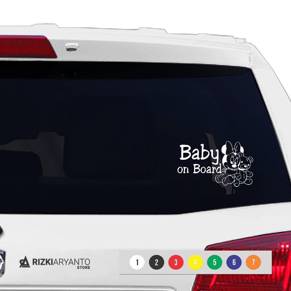 Stiker Kaca Mobil Baby On Board Minnie Sticker