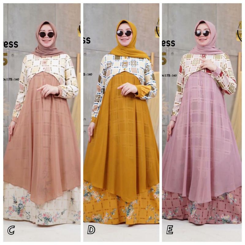 Ninos 183 Dress / Casual Dress / Gamis Elegant / Gamis Lebaran / Dress Lebaran