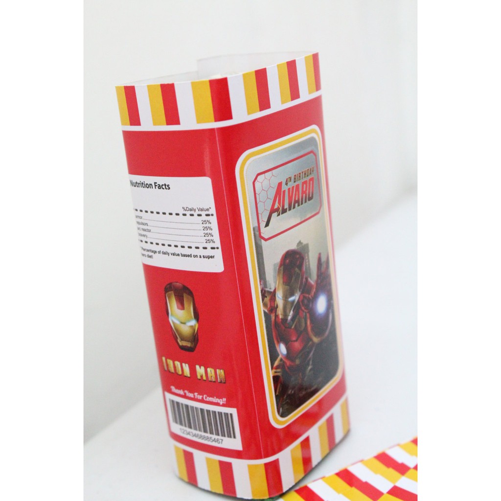 

Label Susu Kotak Custom Karakter Ironman