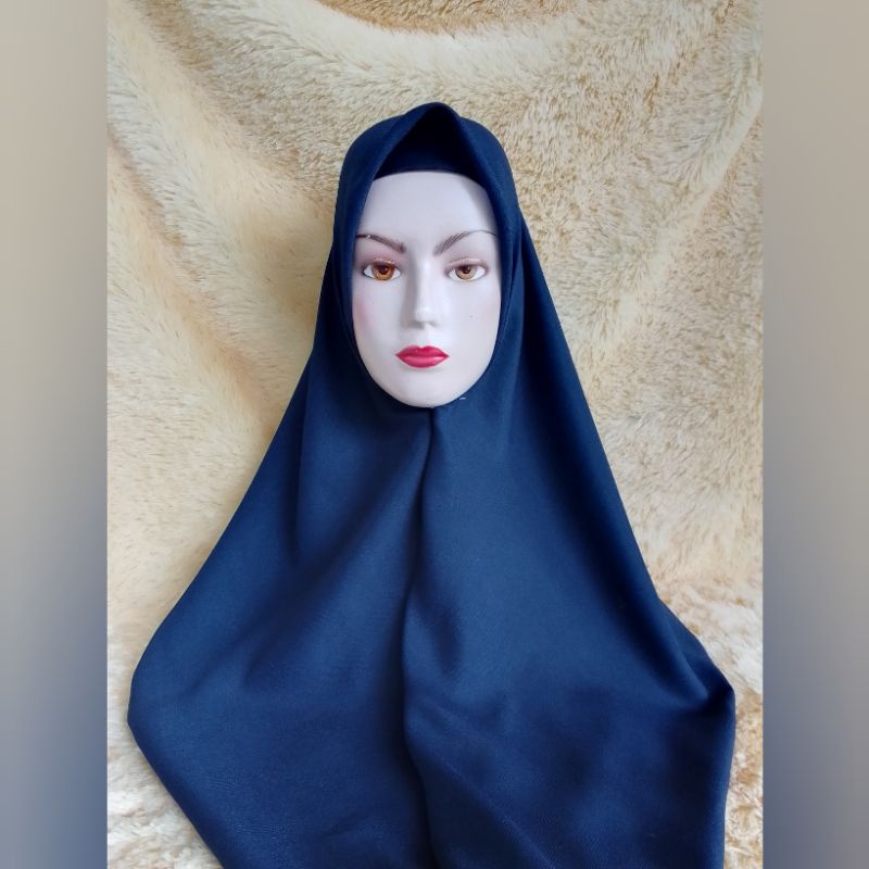 jilbab biru korpri termurah siffon double hiccon