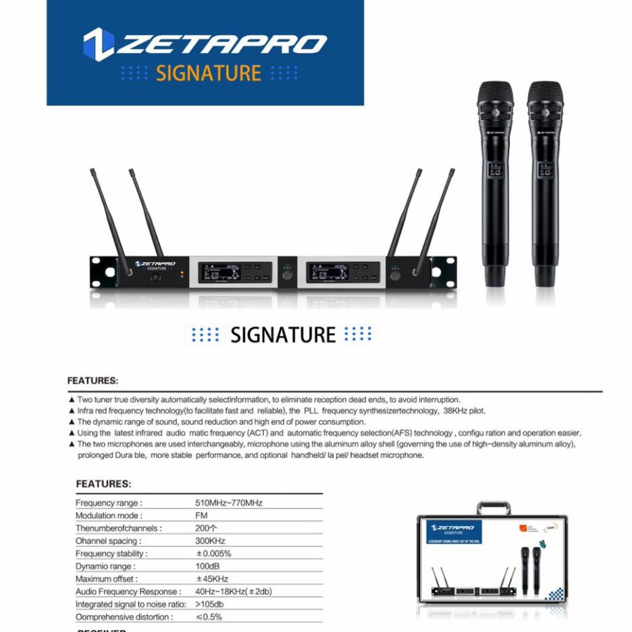 Mic Wireless Zetapro SIGNATURE Original Hardcase 2 Handheld