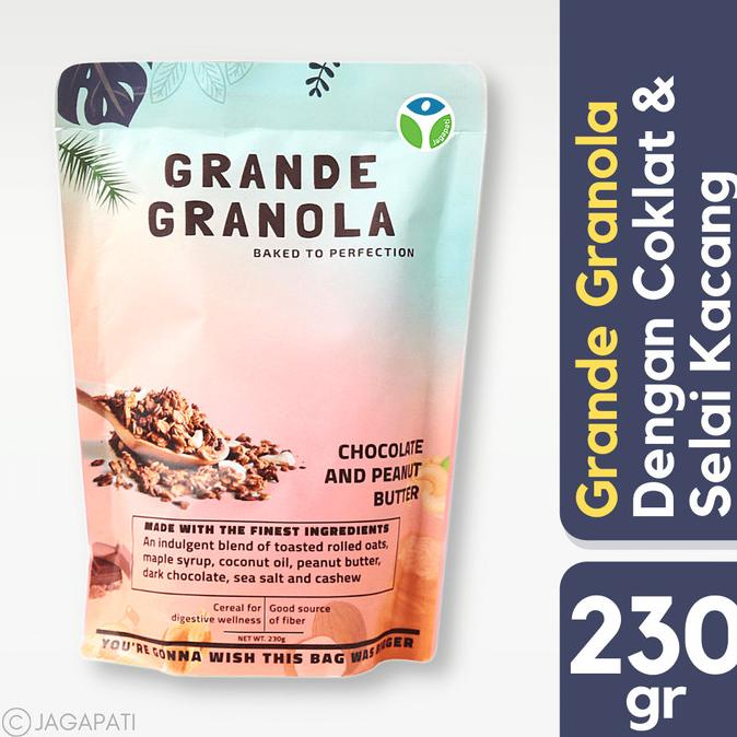 

Grande Granola - Chocolate and Peanut Butter 230gr - Sarapan Diet