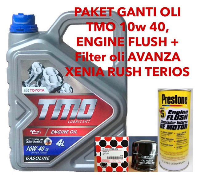 Oli TMO toyota 10w - 40 ORIGINAL 4 liter + PAKET GANTI OLI