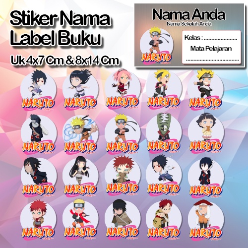 

Stiker naruto sasuke kakasi gara boruto animasi anime kartun Karakter Lucu Custom Lebel Nama cromo murah 20 Varian berbeda Sticker Pelajaran Mapel buku anak sekolah No 11