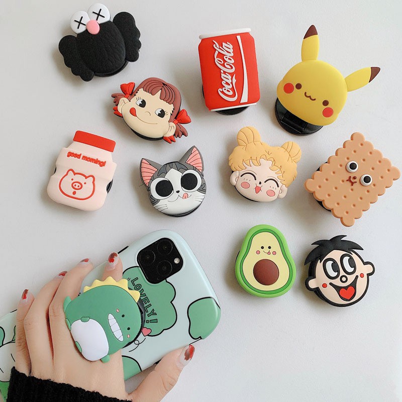 OVERFLOWS.ID Premium Popsocket Karakter Lucu Tebal Griptok Ring 3D Phone Holder PVC Import