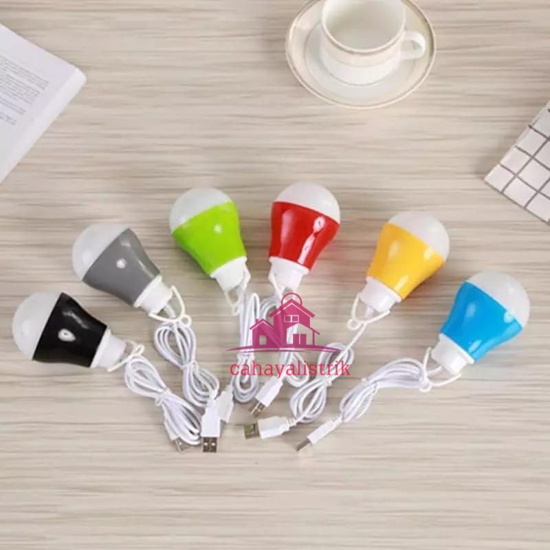 Lampu Bohlam USB 7 Watt LED Emergency Bulb 7W Colok Powerbank Laptop Saver Mobil Komputer Adaptor