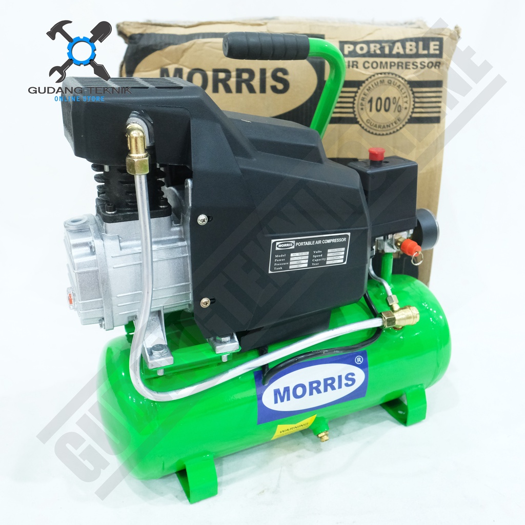 Kompresor Angin Udara Portabel 9L MORRIS MC9-0.75HP - Mini Air Compressor Portable 3/4Hp 9 Liter MC9 MORRIS