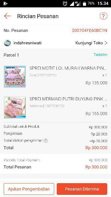 Set Sprei Katun Lokal Star Home Industri Anti Geser Cod