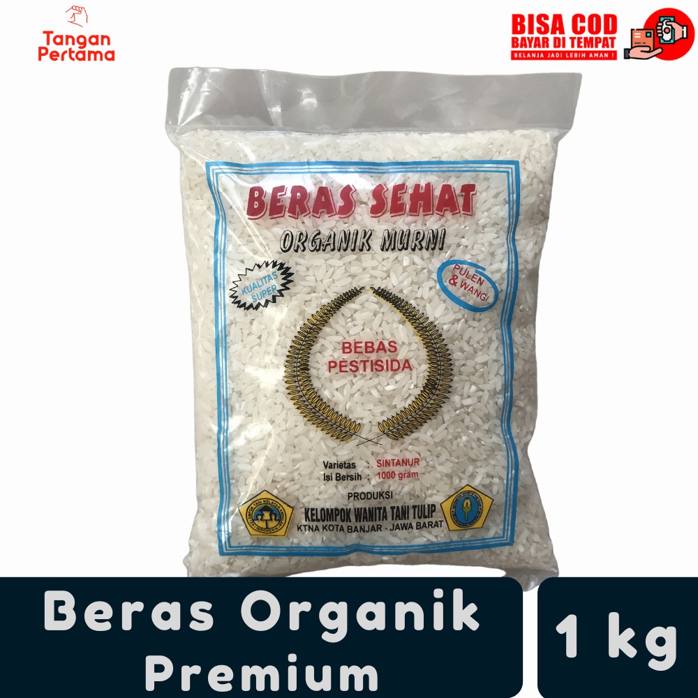 

COD Bayar Di Tempat Beras Sehat Putih Organik Organic Pulen Premium 100% Tanpa Bahan Kimia 1 KG