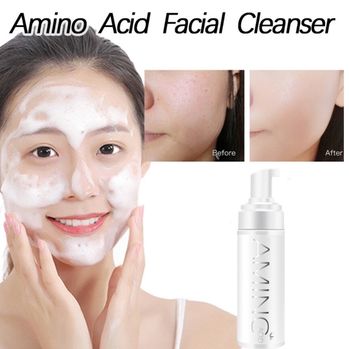 Milk Cleanser Asam Amino Pembersih Wajah Jerawat Pembersih wajah pemutih Pembersih wajah penghilang komedo 150ML Pori-pori bersih dalam Mengurangi wajah berminyak Penghapusan komedo yang kuat Mengurangi jerawat