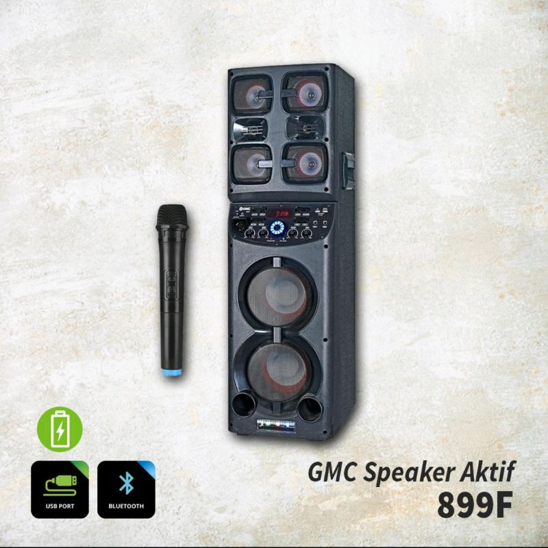 Speaker Aktif GMC type 899 F bonus mic bluethoot 1unit khusus KotaCirebon