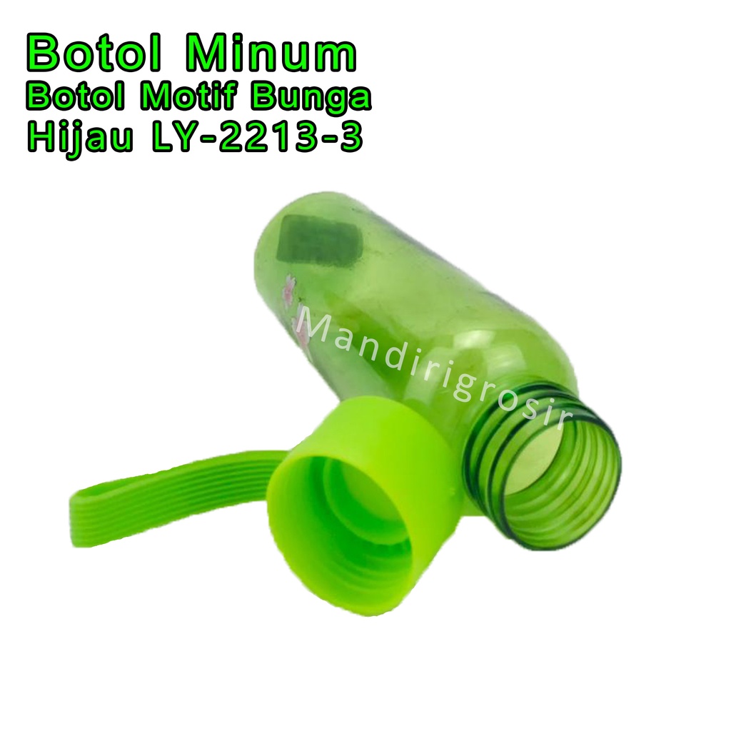 Botol Minum* Botol minum plastik * Motif bunga * warna hijau ly-22213-3 * 500ml