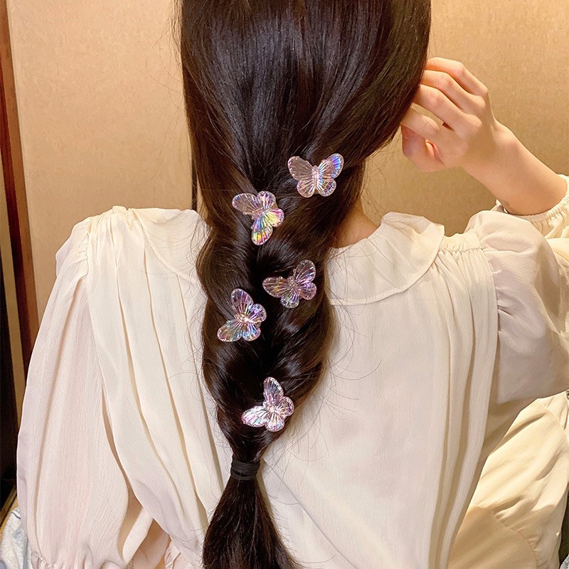 AY(CN) 5pcs / Set Jepit Rambut Bentuk Kupu-Kupu Hati Bunga Gaya Korea Untuk Wanita