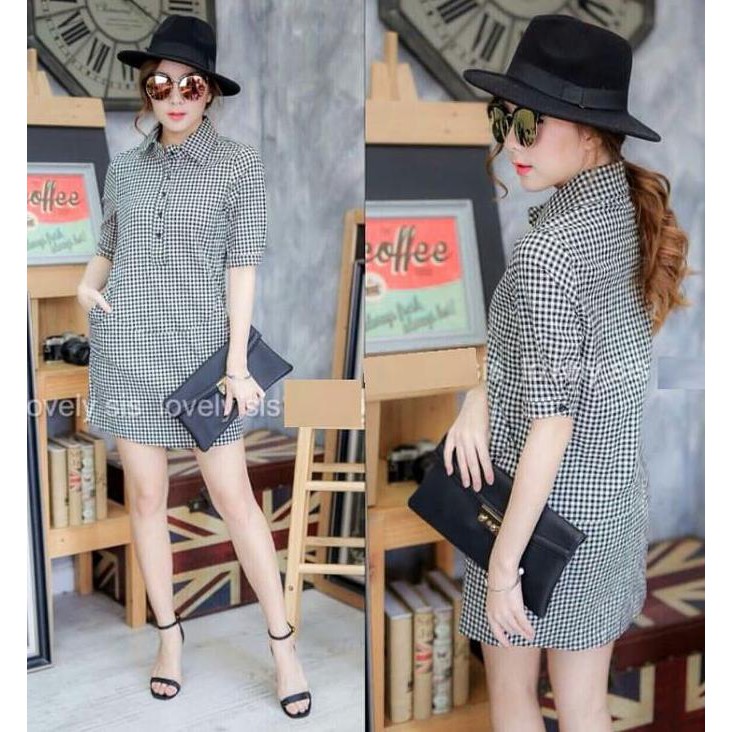 FASHION WANITA  TUNIK LOVELY POCKET KOTAK {PRODUK TERBARU}