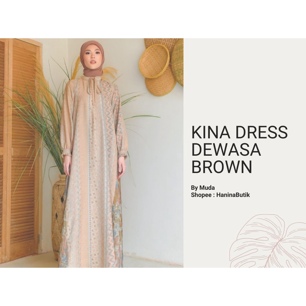 KINA DRESS DEWASA BROWN XXL by MUDAOFFICIAL | MUDA