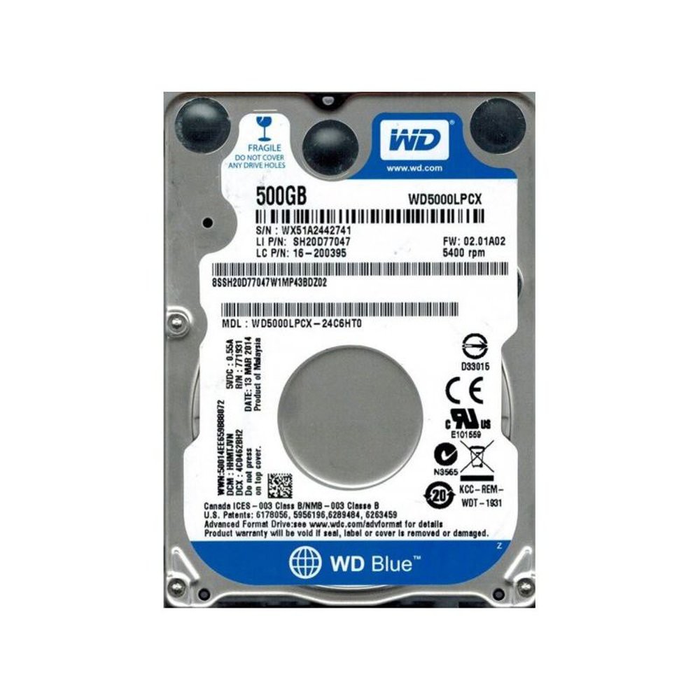 WD ScorpioBlue 500GB 2.5" HD HDD Hardisk Harddisk Internal Notebook