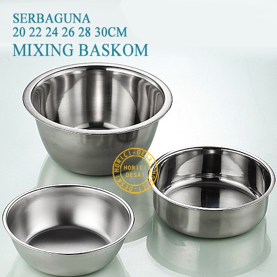 ASLI FULL 20CM 22CM 24CM 26CM 28CM 30CM MIXING BOWL BASKOM TEBAL WASKOM SERBAGUNA ISI 1 PCS