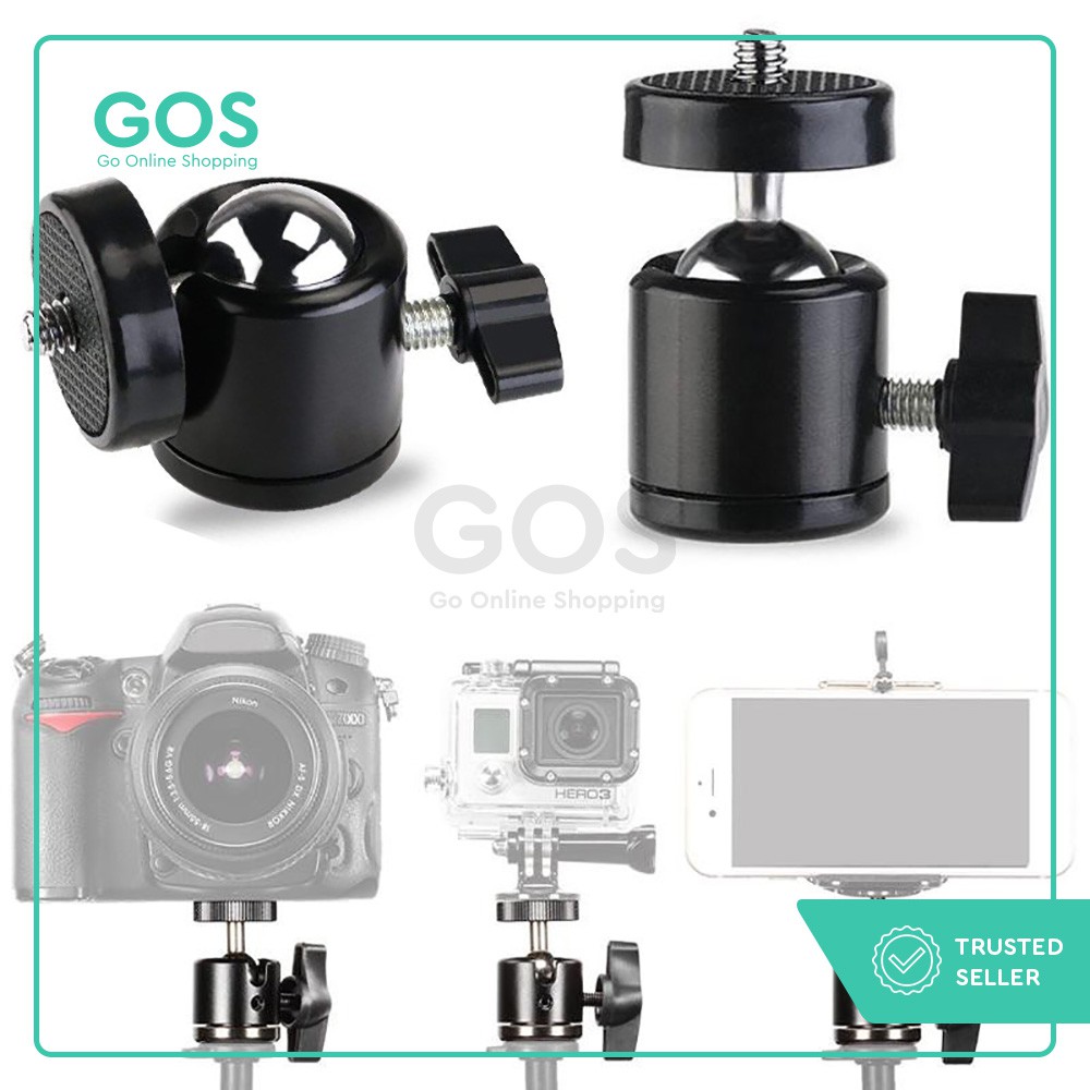 Mini Ball Head 1/4 Inc Screw Ballhead Tripod Camera Tripod DSLR 360 Swivel