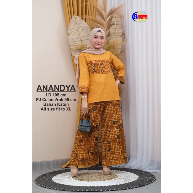 ANANDYA One Set Baju Batik Wanita Modern 2021 Setelan Baju Batik Terbaru 2021 Asli Solo Bisa COD