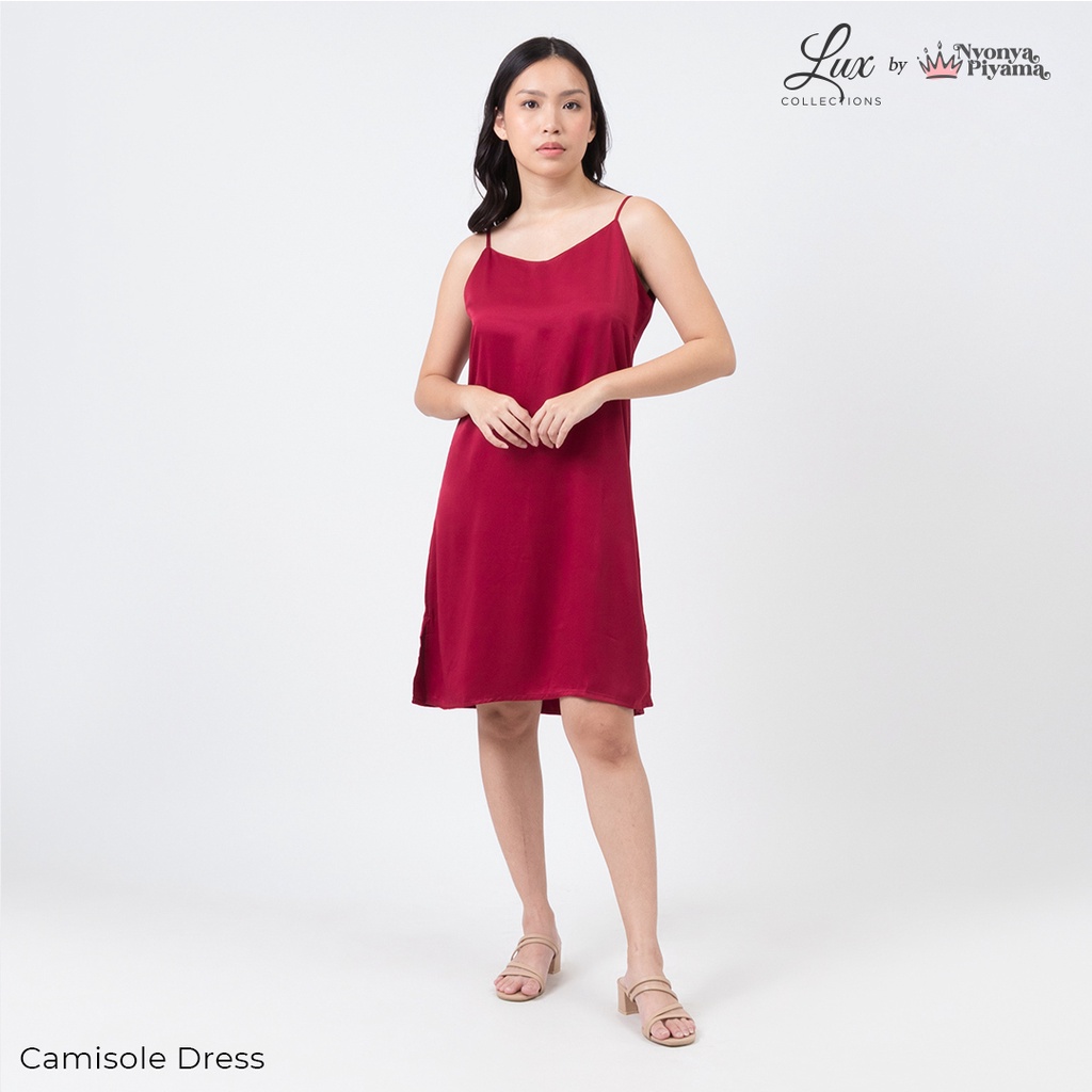 Lux Nyonya Piyama Maxmara Set Piyama (Ruby)-Camisole Dress